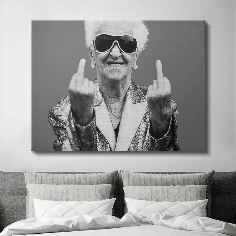 Side angle showing the expressive face and perfectly styled white hair in the 'Forever Young' portrait artwork.
