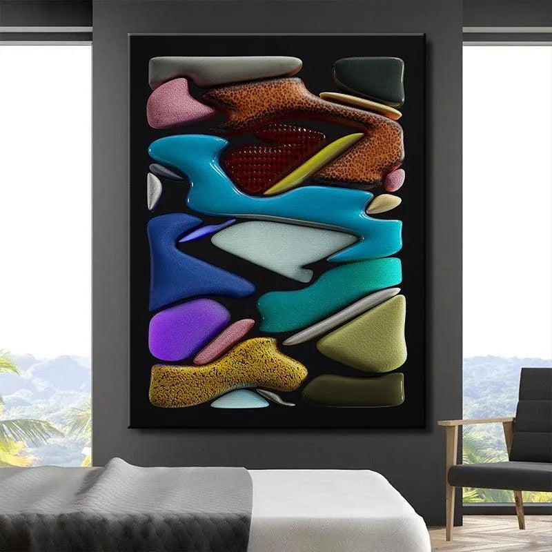 Modern office setting featuring the dynamic abstract art Form and Texture for scale reference.
