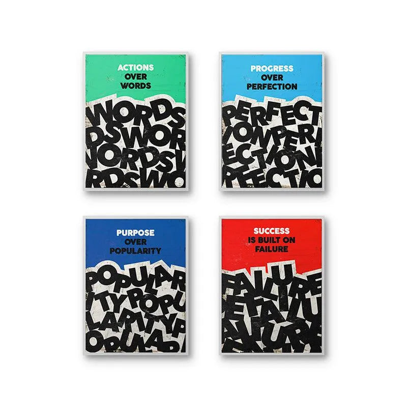 The 'Actions Over Words' print from the Foundations Bundle, focusing on the distressed green background detail.