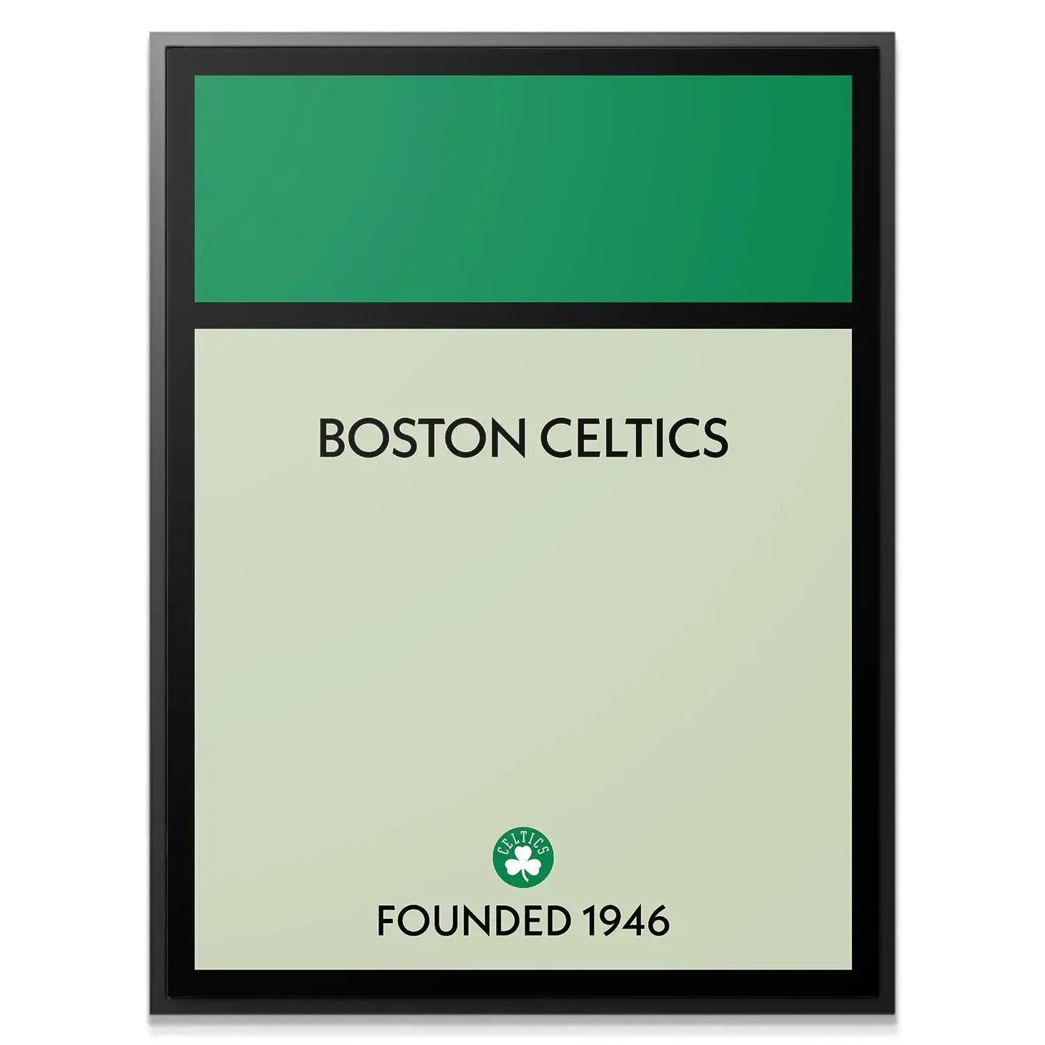 Close-up texture shot of the premium matte finish on the Game Board - Celtics print.