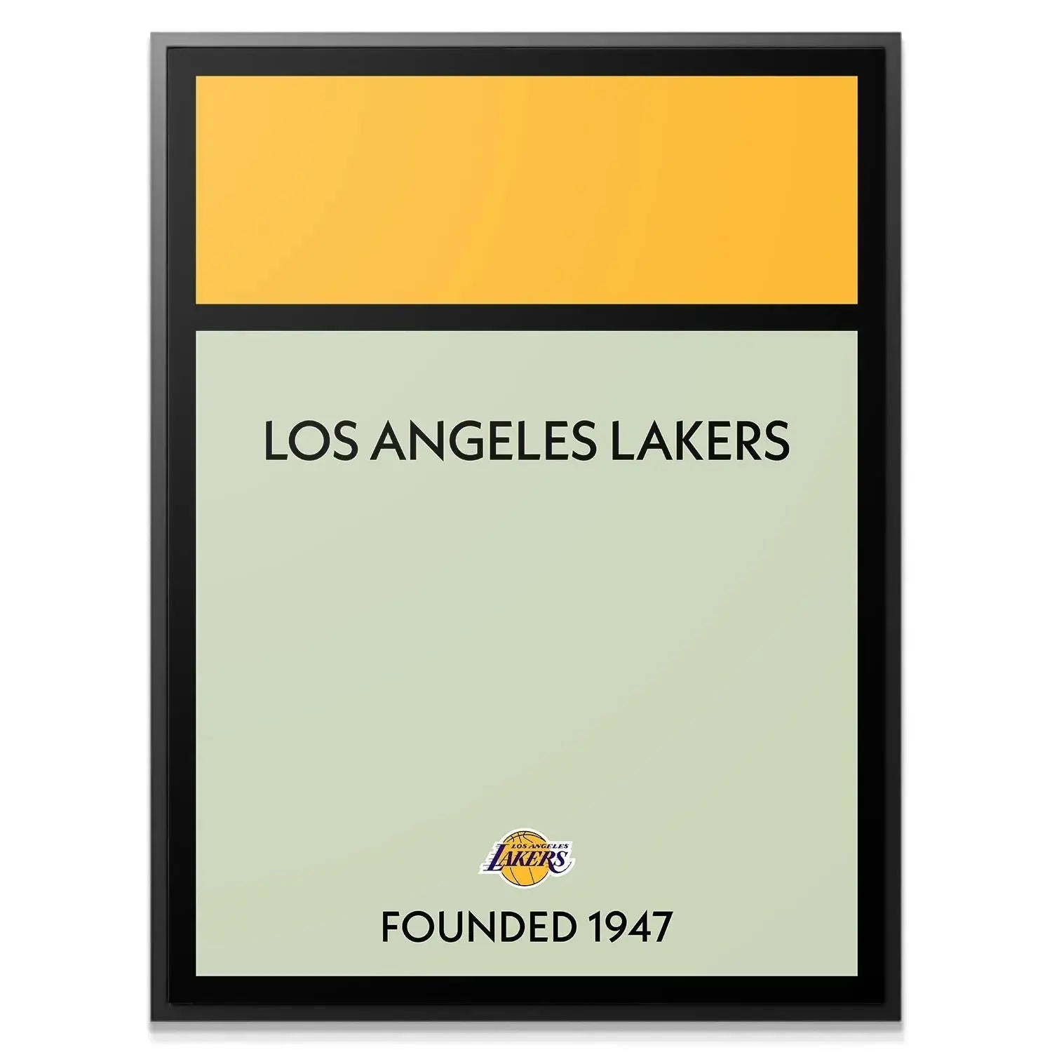 Close-up detail of the Los Angeles Lakers logo centered on the Game Board - Lakers design.