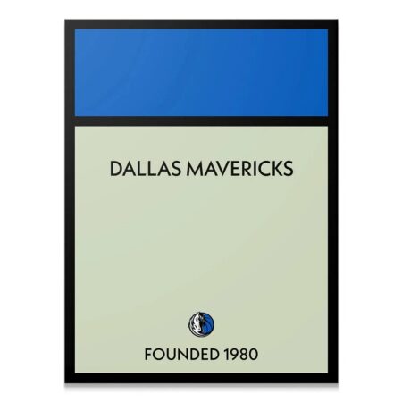 Full front view of the minimalist Game Board - Mavericks framed artwork in blue and beige.