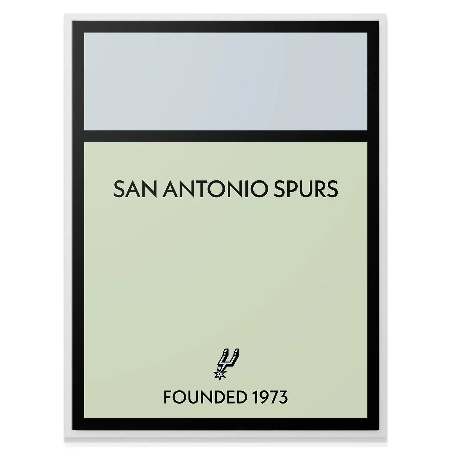 Angled shot highlighting the texture and matte finish of the Spurs themed Game Board - Spurs poster.