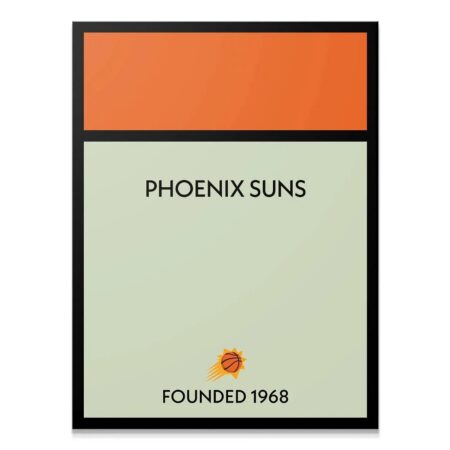 Full view of the minimalist Game Board - Suns poster art, framed in black.