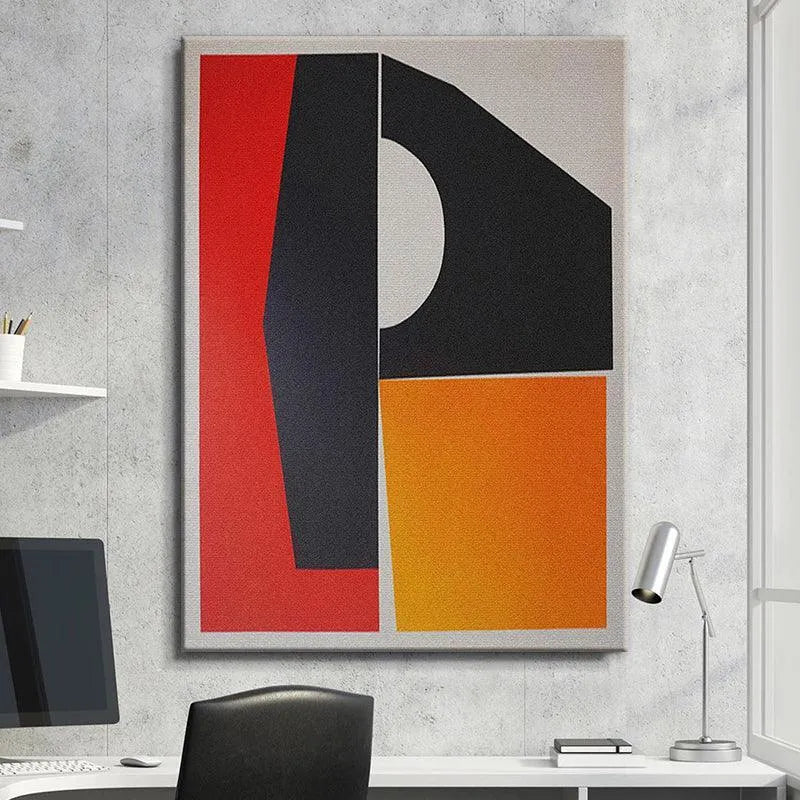 Side angle perspective of the framed Geo art, emphasizing the thickness and canvas depth.