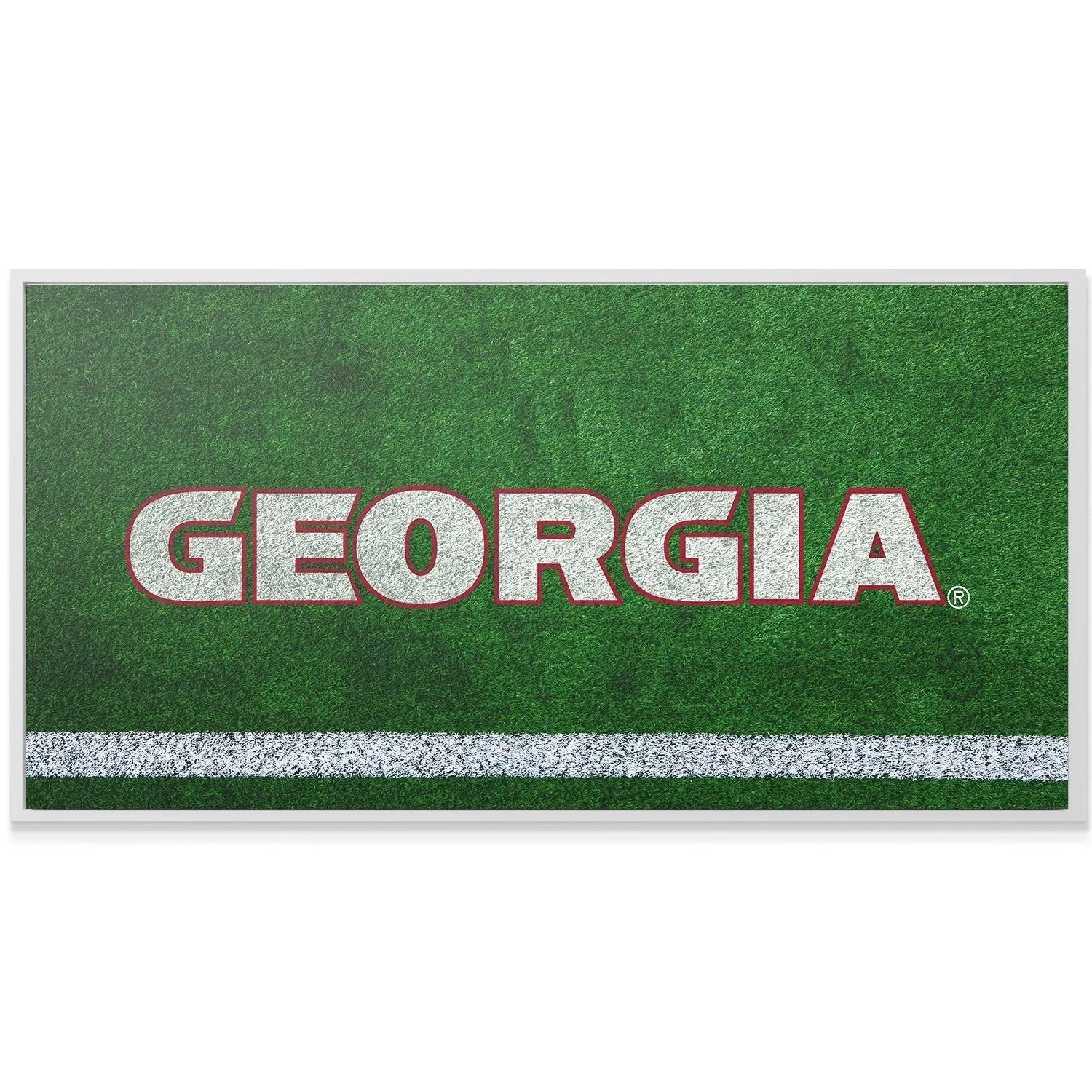 Angled shot showing the realistic depth and texture of the Georgia - Field Logo 2 canvas print.