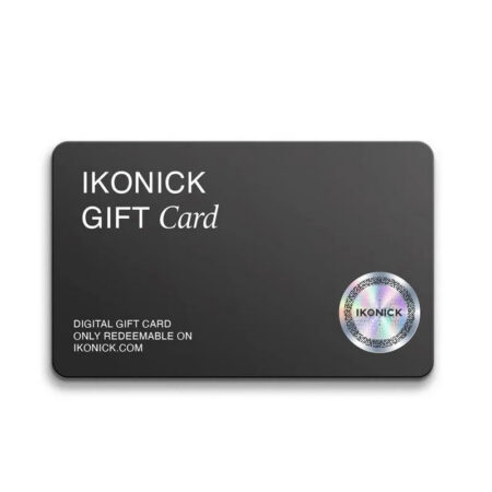 Front view of the sleek, black digital IKONICK Gift Card design.