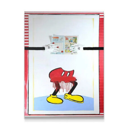 Full frontal view of the deconstructed cartoon artwork titled Gimmickey.