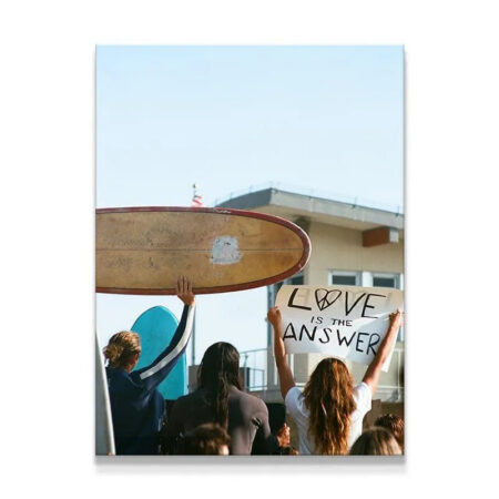 Inspirational beach protest scene print capturing community unity to Give Love.