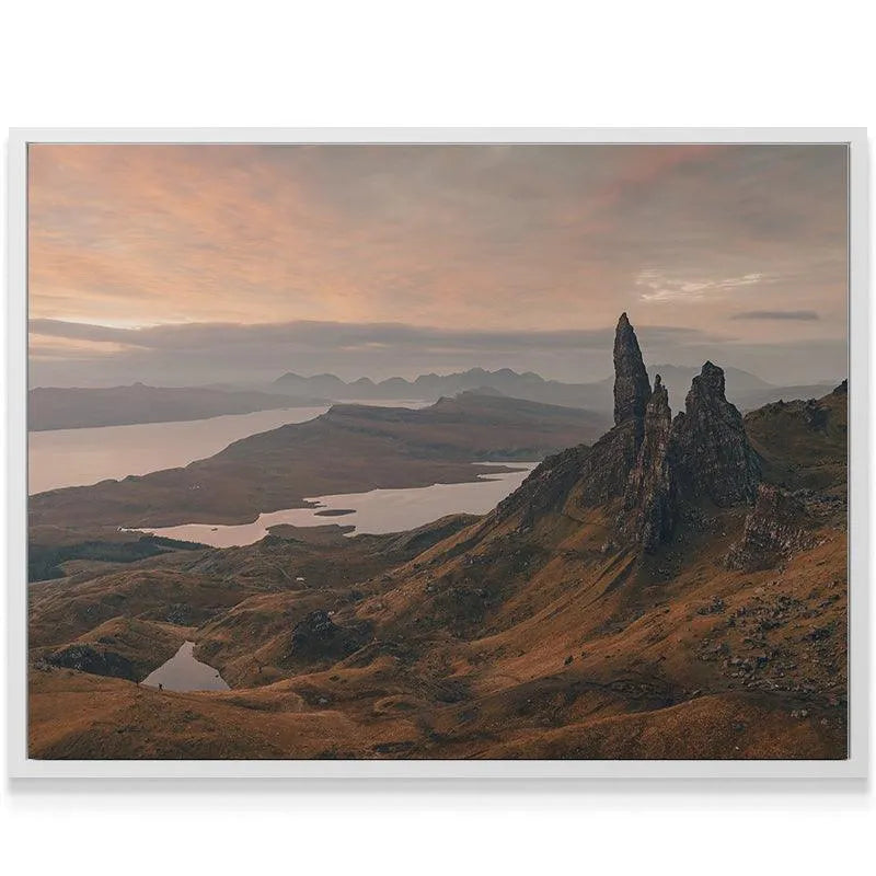 Wide-angle perspective of the 'Glimpse of Storr' showcasing the full scope of the Skye landscape.