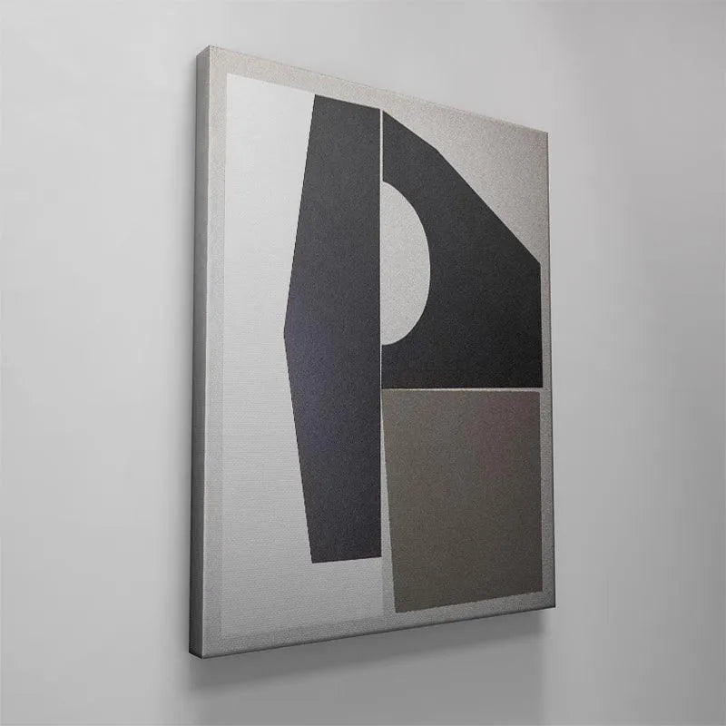 The Gold Geo print hanging above a console table, emphasizing scale and decor placement.