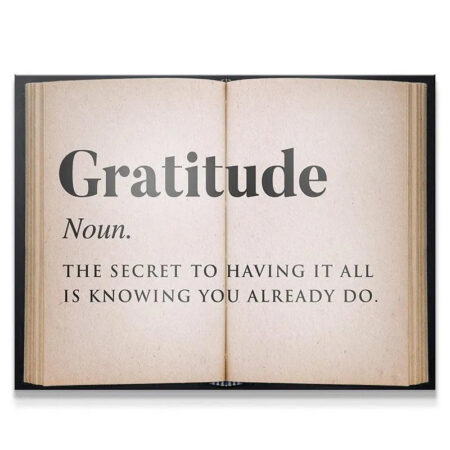 Close-up of the textured, aged paper background on the Gratitude - Open Book print.