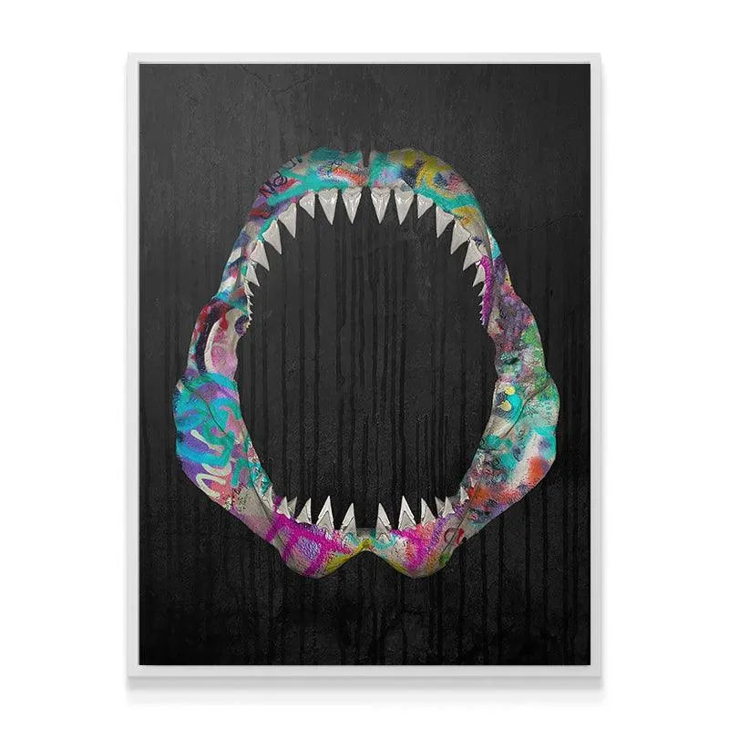 Textured background showing black paint drips behind the Great White Vandal design.