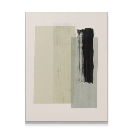 Muted Green and black abstract geometric wall art print on canvas.