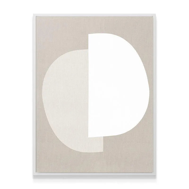 Overhead shot of the clean shape separation in the Half Moon modern abstract design.