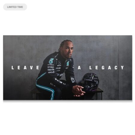 Lewis Hamilton sitting contemplatively with his F1 helmet, embodying the theme Hamilton - Leave A Legacy.