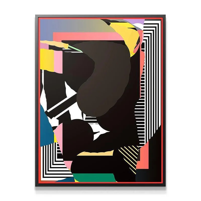 Close-up view of the textural complexity in the geometric Heart art print.