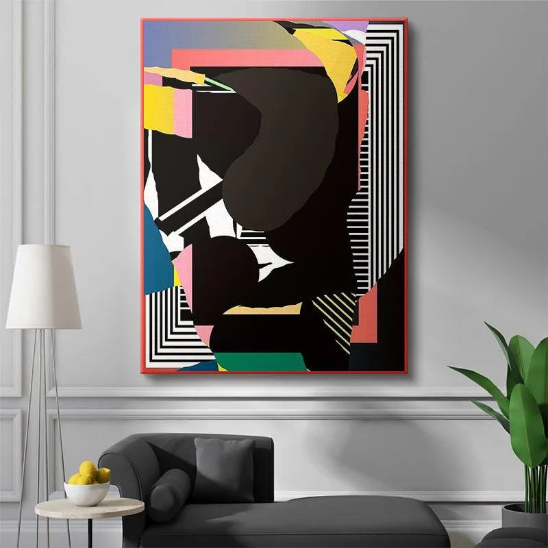 Lifestyle shot of the graphic Heart artwork displayed in a vibrant living room setting.