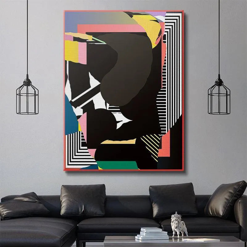Detail emphasizing the black and white vertical striped elements near the Heart's edge.