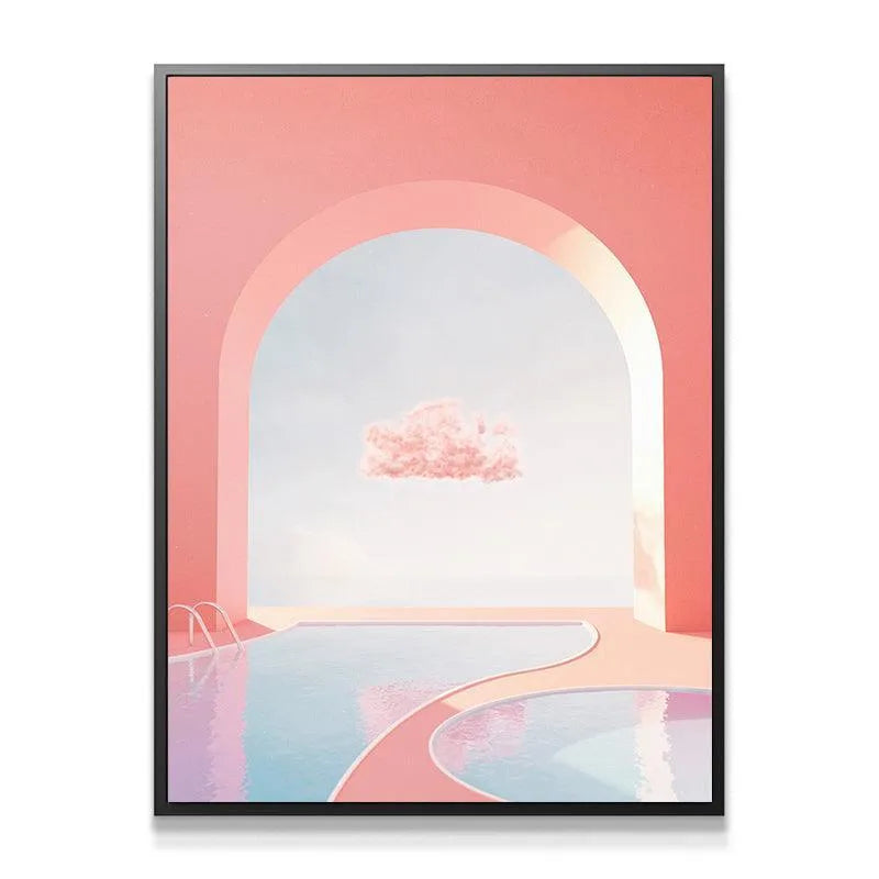Close-up on the surreal coral cloud floating above the pristine Heavenly Pool.