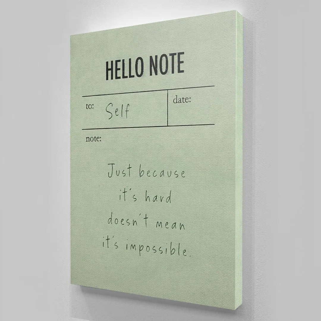 Corner perspective shot highlighting the thick cardstock quality of the Hello Note (Green).