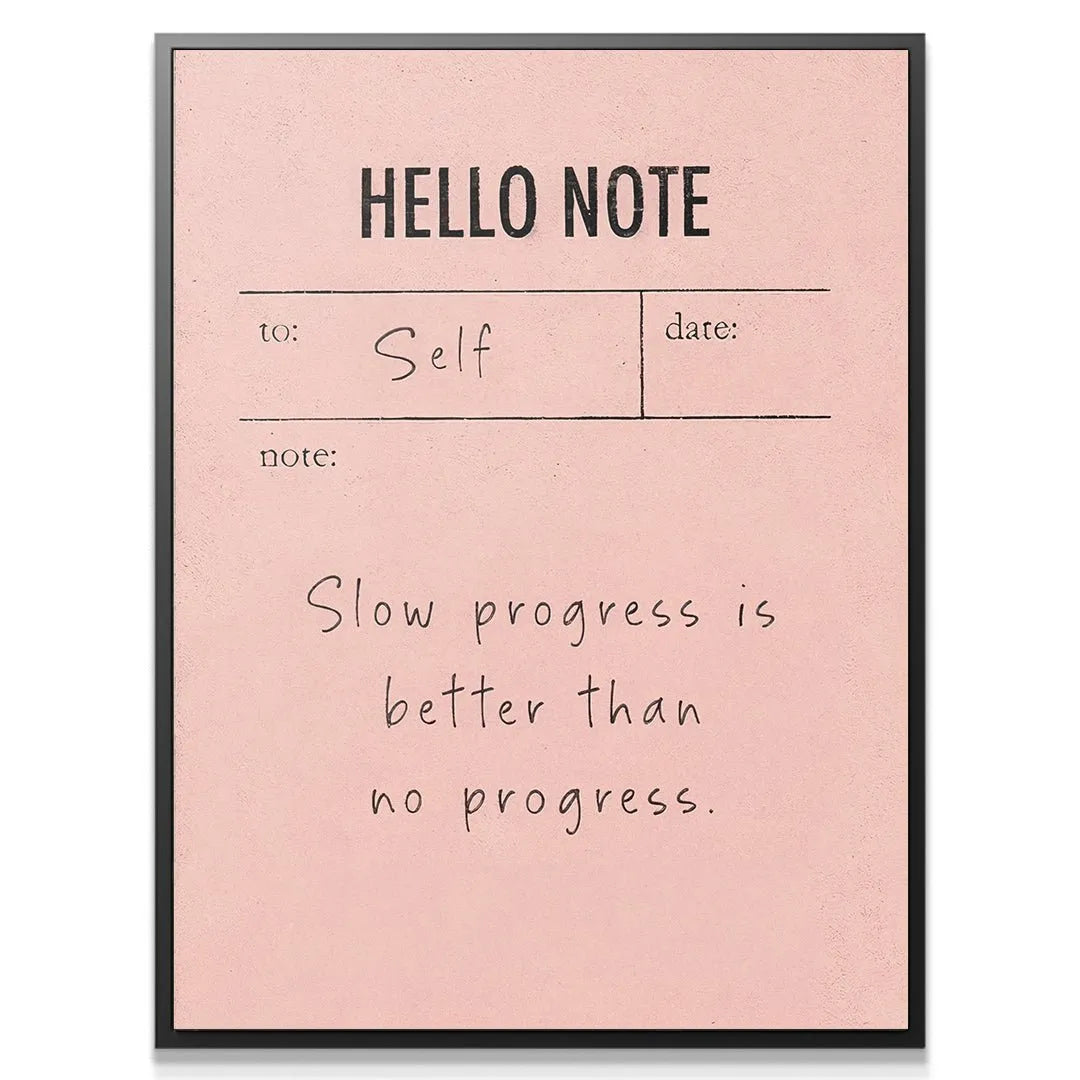 Full straight-on shot of the blush pink colored motivational Hello Note (Pink).