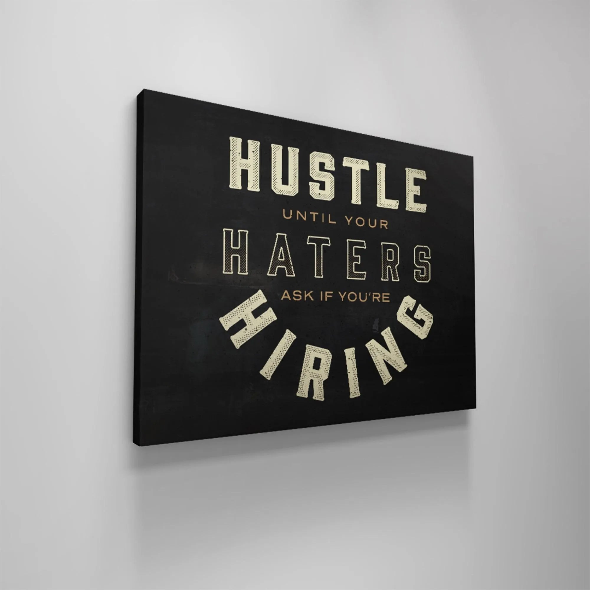 Lifestyle mock-up showing the framed art on a professional office wall promoting the idea of Hiring success.