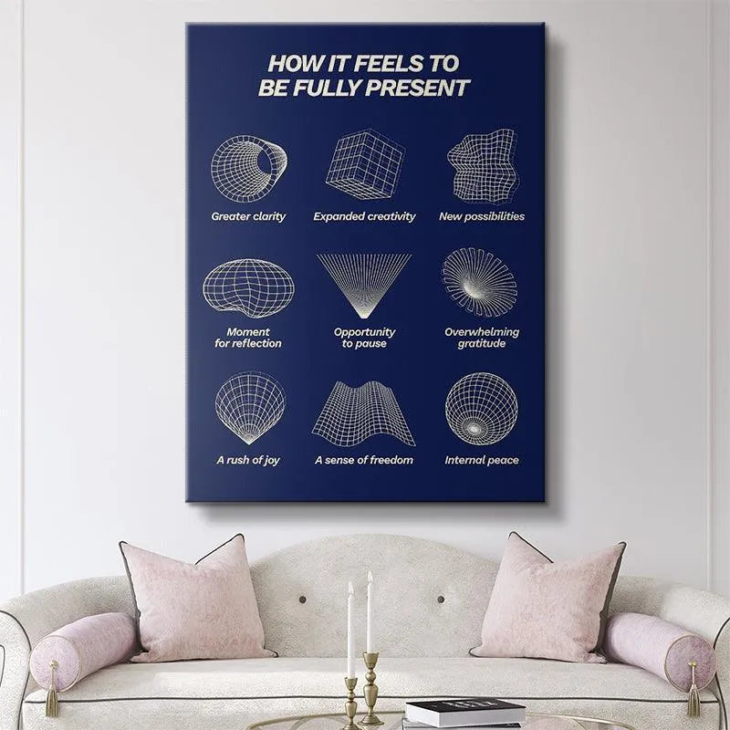The high-resolution texture of the matte print paper showcasing the contrast for How It Feels To Be Fully Present artwork.