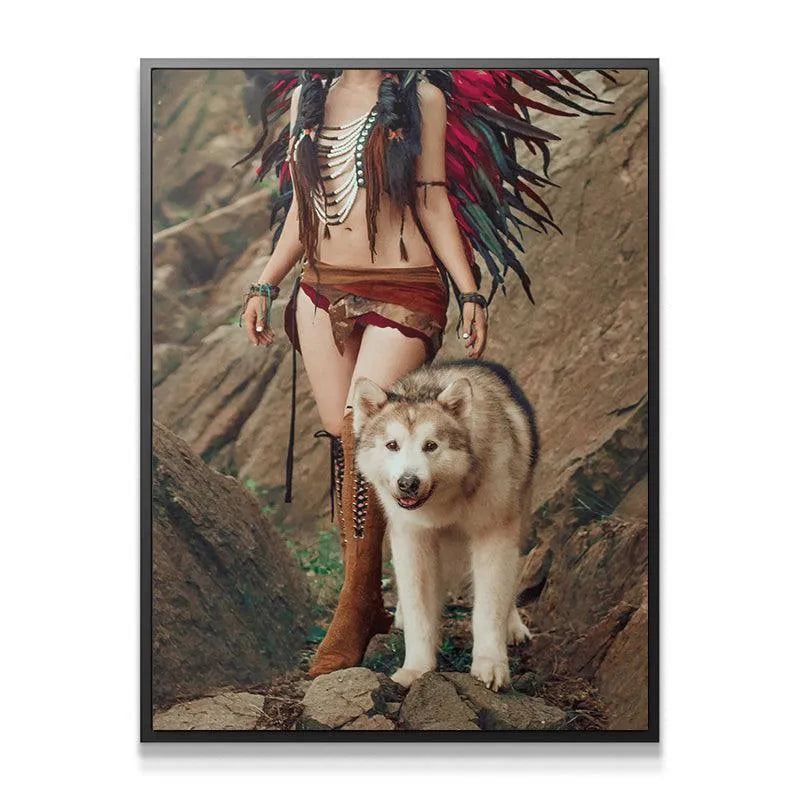 Close-up texture shot of the dog's thick white and grey fur in the 'Husky Walk' artwork.