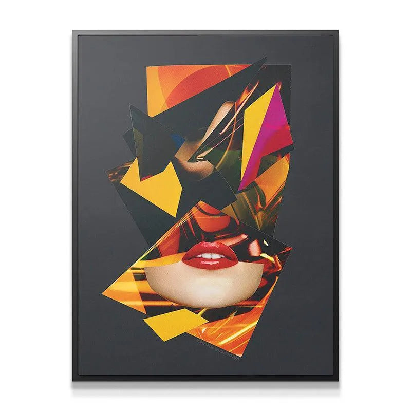Full frontal view of the striking modern artwork 'I Can Hear Your Tears' on a dark gray background.
