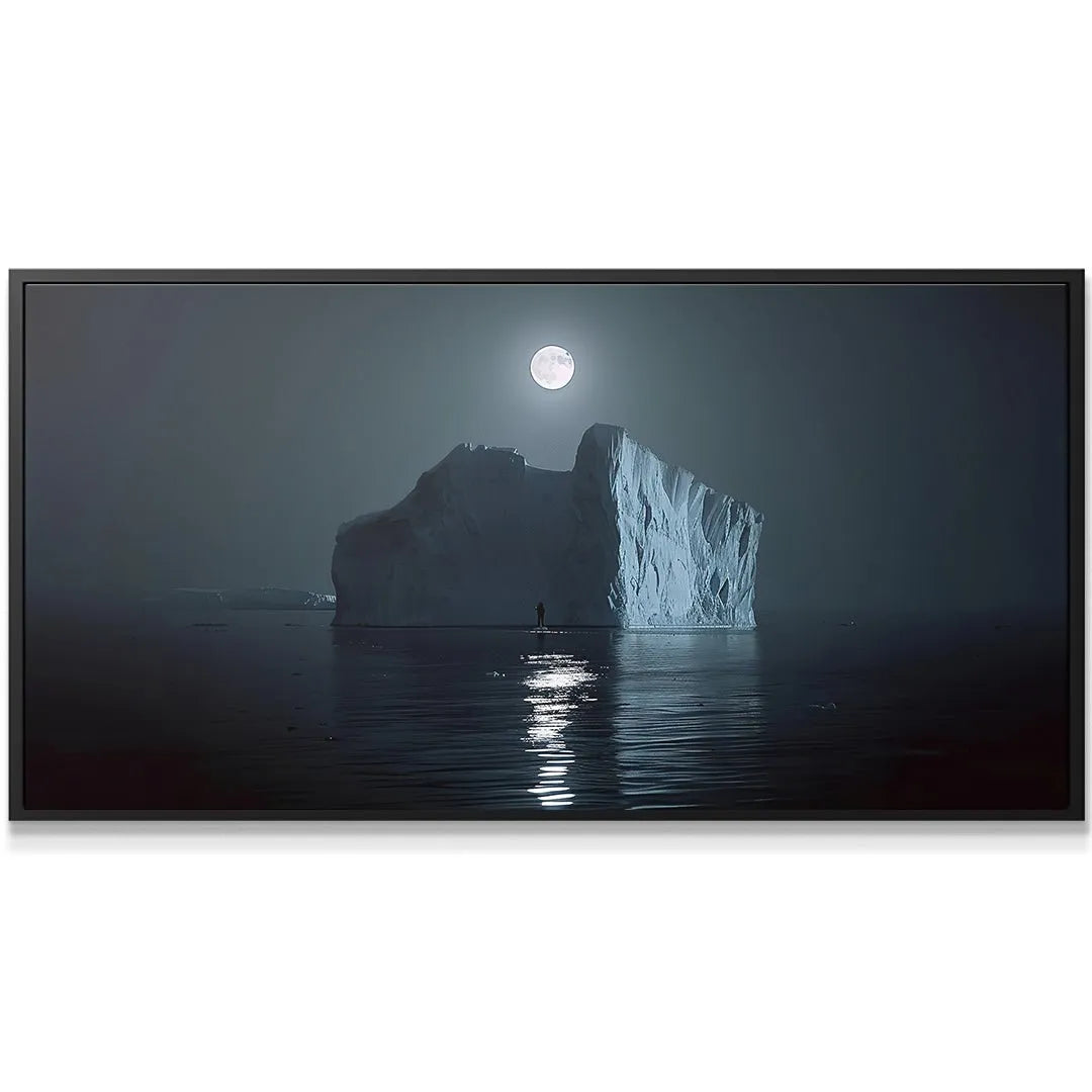 Low angle emphasizing the immense, jagged scale of the Iceberg Night structure.