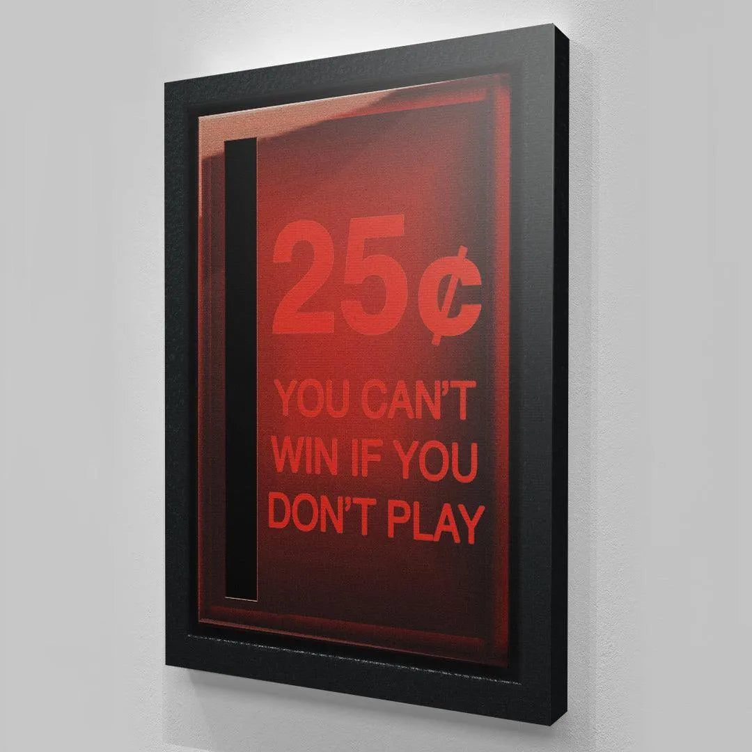 Texture rendering of the high-quality print surface, focused on the central motivational phrase If You Don't Play.
