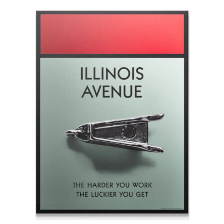 Full frontal view of the conceptual Illinois Avenue 3D poster art, featuring the iconic property card design.