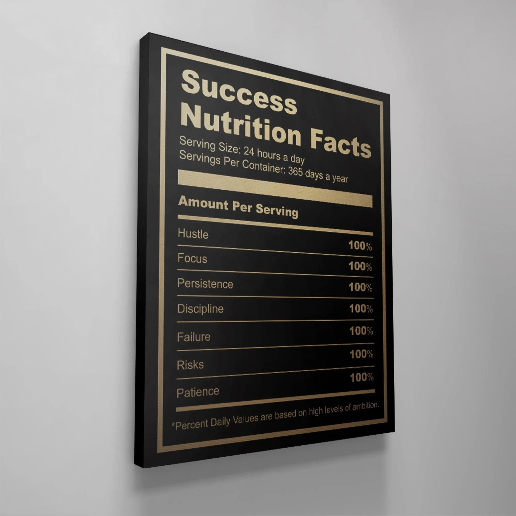 Detail of the 'Serving Size: 24 hours a day' instruction for the optimal Ingredients For Success intake.
