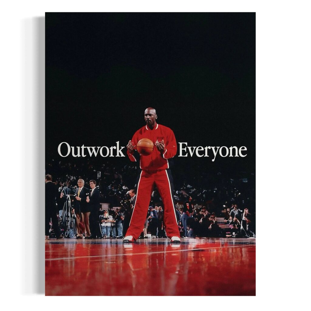 Michael Jordan Motivational Wall Art , Outwork Everyone