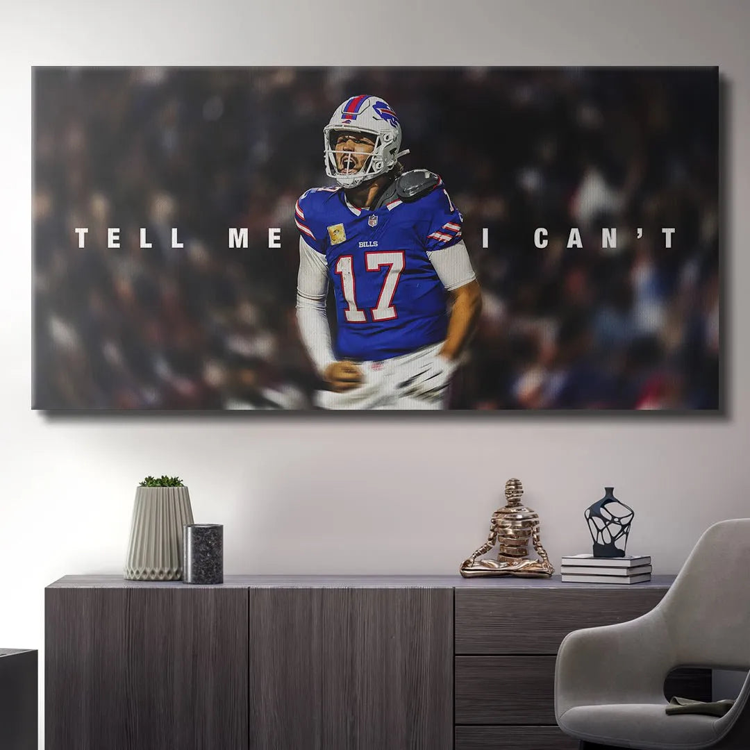 Wide angle shot of the dynamic stadium background complementing the Josh Allen - Tell Me I Can't motivational piece.