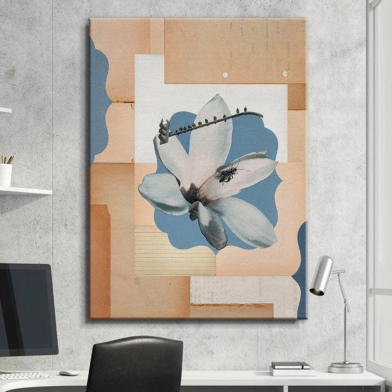 Focus on the small figures perched on the traffic light wire component of 'Just Desert' print.
