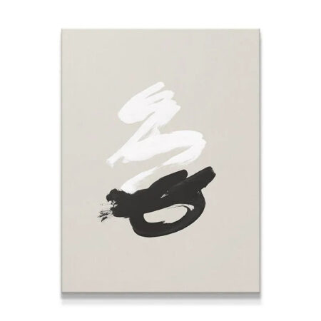Full frontal view of the striking minimalist Kanji wall art print on a neutral background.