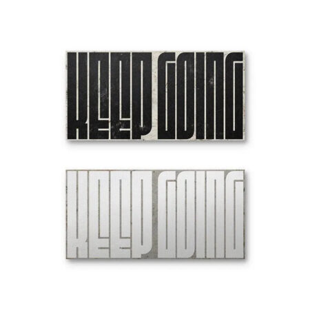 Close-up of the distressed texture on the black component of the Keep Going Maze Set.