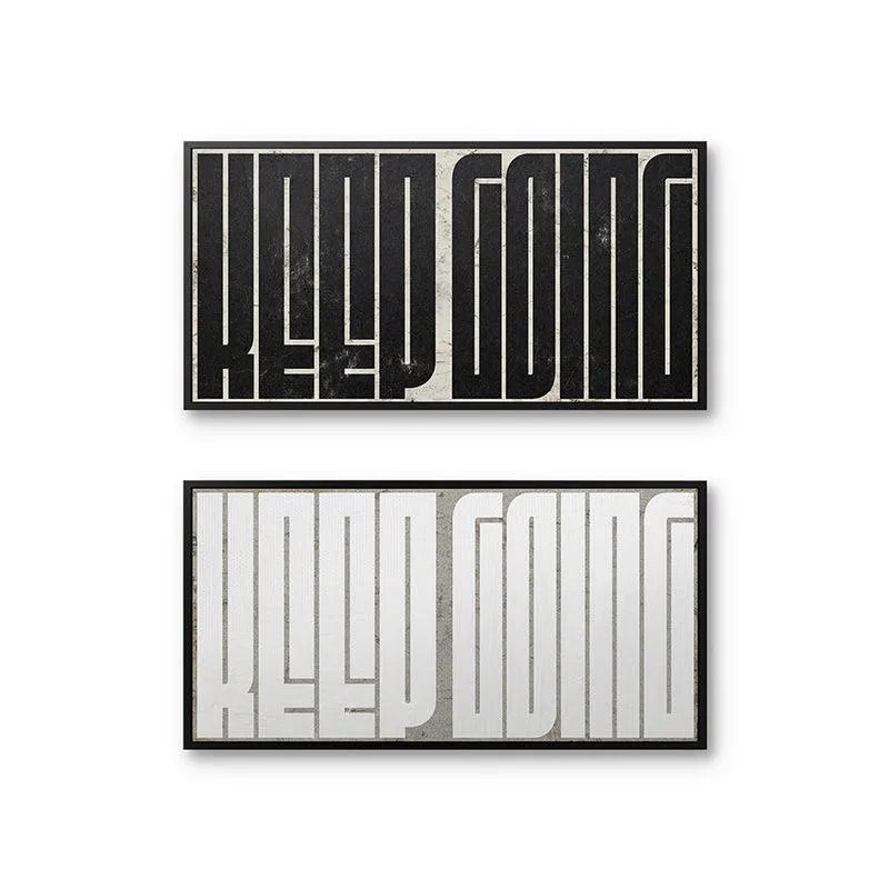 Full studio view of the stacked black and white components of the Keep Going Maze Set.