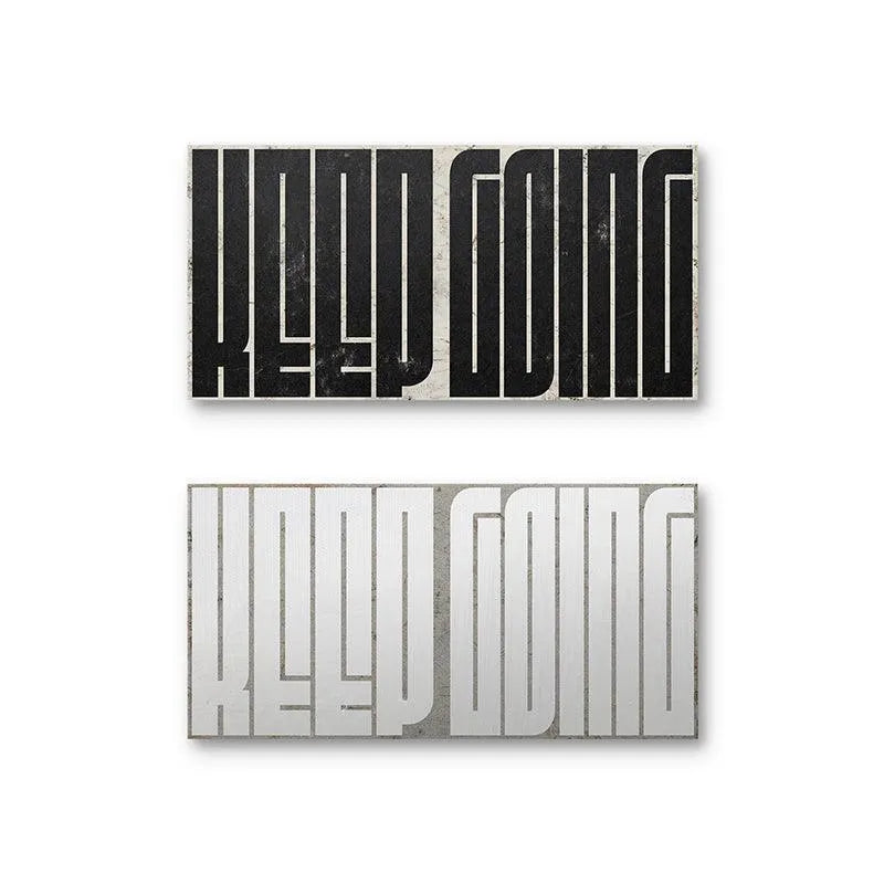 Lifestyle mock-up of the Keep Going Maze Set framed above a modern desk setup.