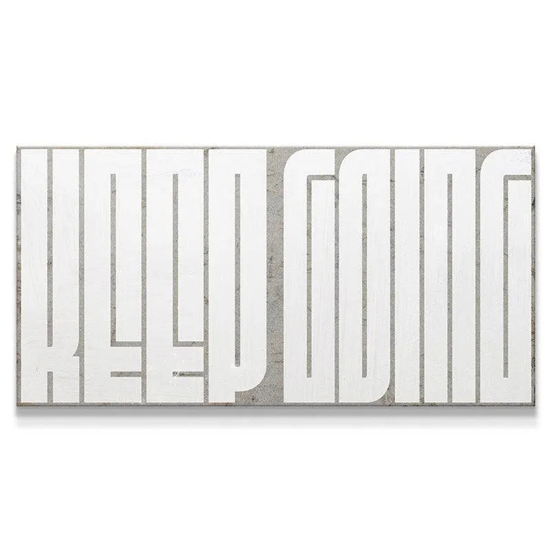 Keep Going - Maze (White) full rectangular image displaying the motivational white lettering on textured gray background.
