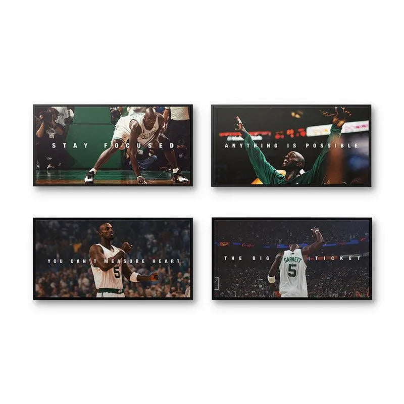 Close-up of the 'Stay Focused' action shot included in the Kevin Garnett - Bundle.