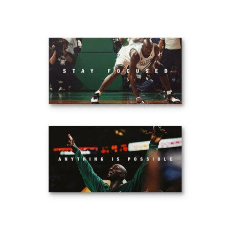 Full view of the motivational poster arrangement, showing both prints side-by-side, Kevin Garnett - Set 1.