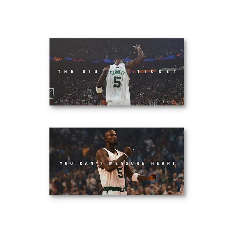 Vertical display of both triumphant KG prints in the exclusive Kevin Garnett - Set 2 collection.