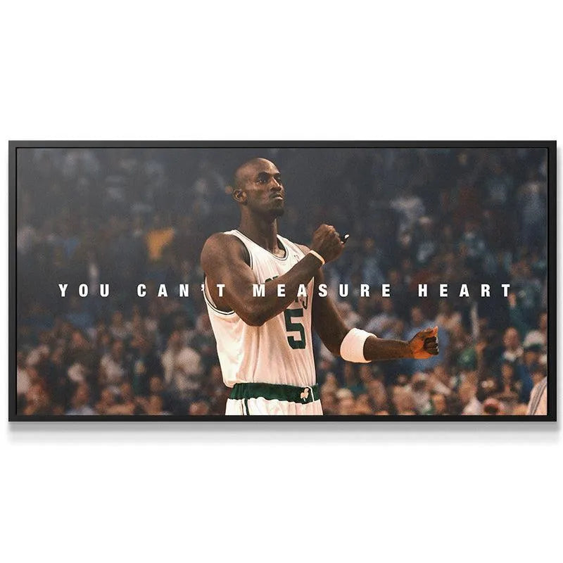 Close-up portrait of KG's face and intense expression featured in Kevin Garnett - You Can't Measure Heart artwork.