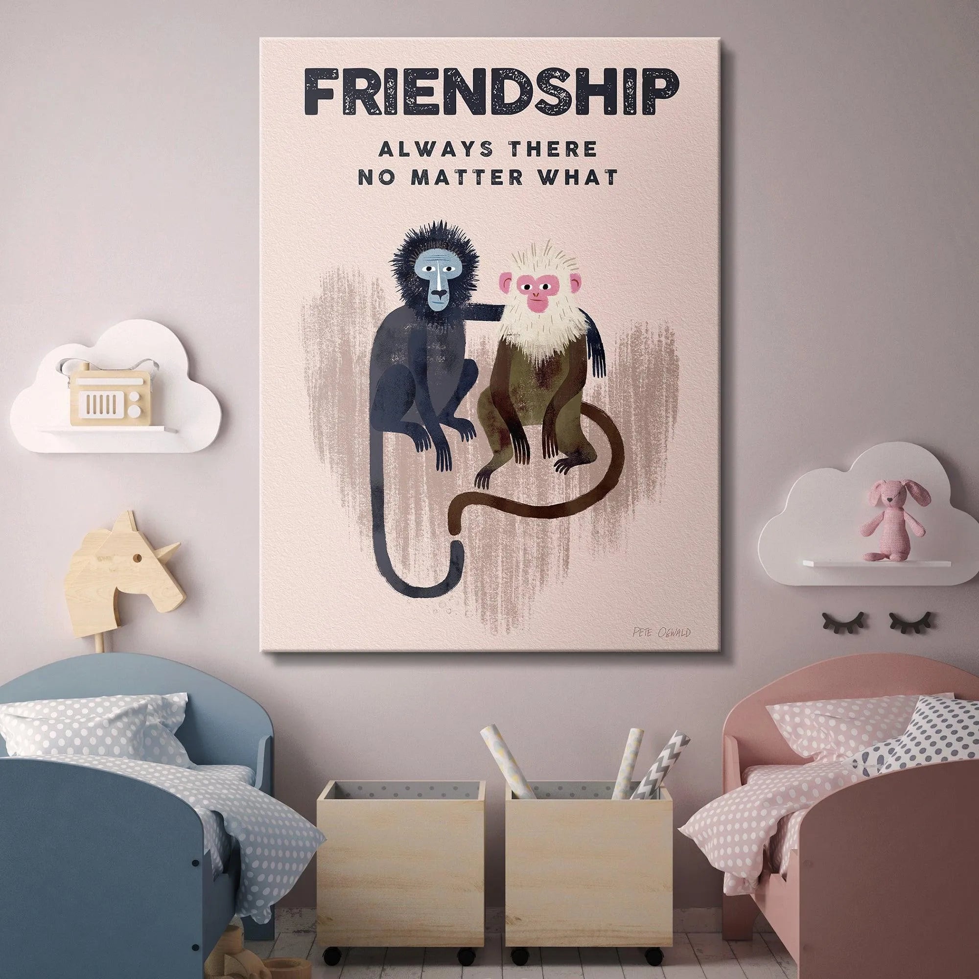 Upper section focus on the bold 'FRIENDSHIP' quote for Kids Friendship decor