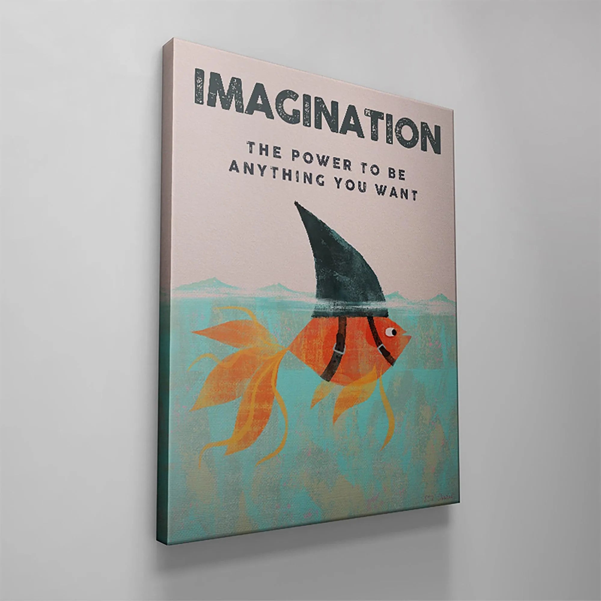 A view of the top section highlighting the motivational 'IMAGINATION' text on the Kids Imagination print.