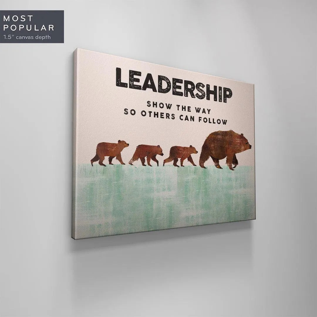 Side view of the print capturing the depth and texture of the painted bear fur, depicting positive Kids Leadership dynamics.