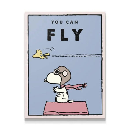 Full straight-on view of the Kids PEANUTS - You Can Fly motivational poster, emphasizing Snoopy the Flying Ace.